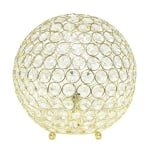 Elegant Designs Crystal Ball Table Lamp, 10inH, Gold