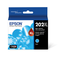 Epson 202XL Claria High-Yield Cyan Ink Cartridge, T202XL220-S