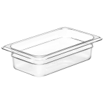 Cambro Camwear GN 1/4 Size 2in Food Pans, 2inH x 6-3/8inW x 10-1/2inD, Clear, Set Of 6 Pans