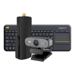 Azulle Access4 Pro - For Zoom - Logitech Keyboard + Azulle Camera Bundle - stick - Celeron J4125 / 2 GHz - RAM 4 GB - flash 64 GB - UHD Graphics 600 - GigE - WLAN: 802.11a/b/g/n/ac, Bluetooth 4.2 - Win 10 IoT - monitor: none