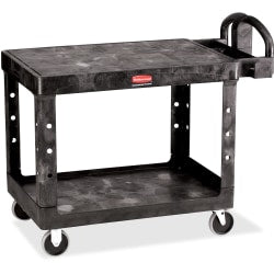 Rubbermaid Heavy-Duty Utility Cart - Trolley - 2 shelves - polypropylene - black