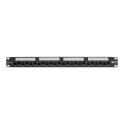 Tripp Lite 24-Port 1U Rack-Mount Cat6a/Cat6/Cat5e 110 Patch Panel with Cable Management Bar, 110 Punchdown, RJ45, TAA - Patch panel - RJ-45 X 24 - black - 1U - 19in - TAA Compliant