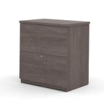 Bestar Universel 28-7/16inW x 19-5/8inD Lateral 2-Drawer File Cabinet, Bark Gray