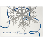 JAM Paper Christmas Card Set, Silver Snowflake Seasons Greetings, Set Of 25 Cards and 25 Envelopes