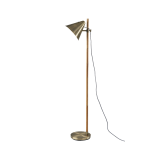 Adesso Bryn Floor Lamp, 58inH, Antique Brass Shade/Antique Brass Base