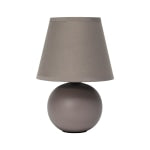 Creekwood Home Nauru Petite Ceramic Orb Table Lamp, 8-11/16inH, Gray Shade/Gray Base