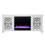 SEI Furniture Maldina Color-Changing Fireplace, 26-1/2inH x 58inW x 15inD, White