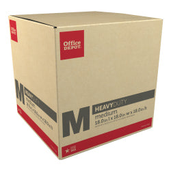 Office Depot Brand Heavy-Duty Corrugated Moving Box, 18inH x 18inW x 18inD, Kraft