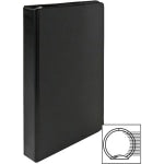 Business Source Basic 3-Ring Binder, 1in Round Rings, Black