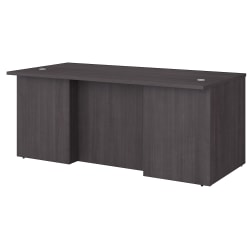 Inval Sherbrook 48inW Computer Desk With Locking File Drawer, Espresso