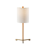 Adesso Maddox Table Lamp, 27inH, White Shade/Antique Brass Base