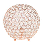 Elegant Designs Crystal Ball Table Lamp, 10inH, Rose Gold