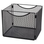 Safco Mesh Desktop File Box, Letter Size, 10inH x 12 1/2inW x 11inD, Black