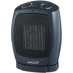 Brentwood H-C1601 1500-Watt Portable Ceramic Space Heater And Fan, 10inH x 8-1/2inW, Black