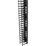 Vertiv Vertical Cable Wire Organizer with finger slots - 42U| 800mm (VRA1016) - Black - 2 Pack - 42U Rack Height - 19in Panel Width - Metal