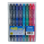 Pilot FriXion Ball Clicker Erasable Retractable Gel Pens, Pack of 8, Fine Point, 0.7 mm, Assorted Barrel Colors, Assorted Ink Colors