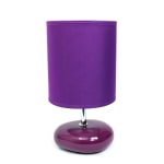 Simple Designs Stonies Small Stone Look Table Bedside Lamp, Purple