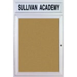 Ghent Headliner Cork Bulletin Board, 1 Door, 36in x 36in, Satin Aluminum Frame