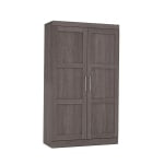 Bestar Pur 49inW Wardrobe With Pull-Out Shoe Rack, Bark Gray