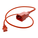 Unirise Power cable - IEC 60320 C13 to IEC 60320 C14 - AC 250 V - 1 ft - red