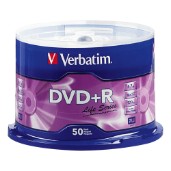 Verbatim Life Series DVD+R Spindle, Pack Of 50