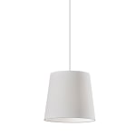 Adesso Simplee Portable Tall Drum Pendant Lamp, 12inH, White Shade