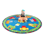 Flagship Carpets Cutie Train Rug, Round, 10ft, Multicolor