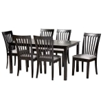 Baxton Studio Minette Dining Set, 29-3/16inH x 59-1/16inW x 35-7/16inD, Gray/Espresso Brown