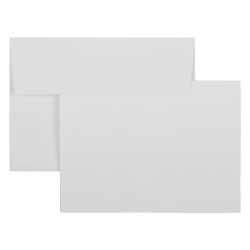 JAM Paper Stationery Set, 5 1/8in x 7in, Set Of 50 White Cards And 50 White Envelopes