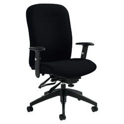 Office Star Space Seating Bonded Leather/Mesh High-Back Chair, Black/Gunmetal