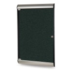 Ghent Silhouette 1-Door Enclosed Bulletin Board, Vinyl, 42-1/8in x 27-3/4in, Ebony, Satin Black Aluminum Frame