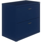 NuSparc 30in Lateral File 2-Drawer w/ Arc Pull, Navy, 1 Each