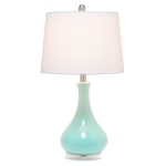 Lalia Home Droplet Table Lamp, 26-1/4inH, White Shade/Aqua Base