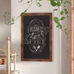 Flash Furniture Canterbury Wall-Mounted Magnetic Chalkboard Sign With Eraser, Porcelain Steel, 36inH x 24inW x 3/4inD, Torched Brown Frame