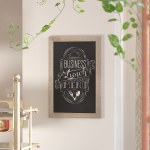 Flash Furniture Canterbury Wall-Mounted Magnetic Chalkboard Sign With Eraser, Porcelain Steel, 30inH x 20inW x 3/4inD, Weathered Brown Frame