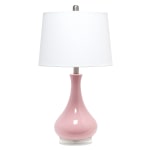 Lalia Home Droplet Table Lamp, 26-1/4inH, White Shade/Rose Pink Base