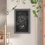 Flash Furniture Canterbury Wall-Mounted Magnetic Chalkboard Sign With Eraser, Porcelain Steel, 30inH x 20inW x 3/4inD, Gray Frame