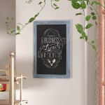 Flash Furniture Canterbury Wall-Mounted Magnetic Chalkboard Sign With Eraser, Porcelain Steel, 30inH x 20inW x 3/4inD, Blue Frame