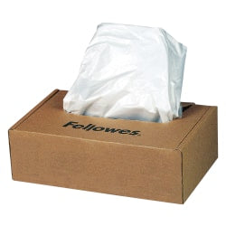 Fellowes Powershred Waste Bags, White, Carton Of 100 Bags