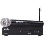 Gemini Sound UHF-01M-F1 SingleChannel UHF Wireless Microphone System with Handheld Microphone - 150 ft Operating Range