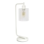 Lalia Home Modern Iron Desk Lamp, 19inH, White/Clear