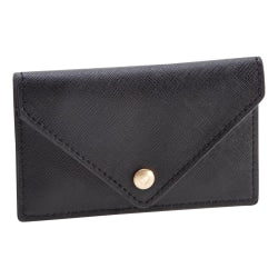 Realspace Faux Leather Business Card Holder, Black