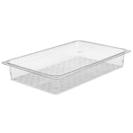 Cambro Camwear GN 1/1 Size 3in Colander Pans, Clear, Set Of 6 Pans