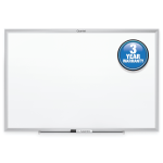 Quartet Classic Total Erase Non-Magnetic Melamine Dry-Erase Whiteboard, 36in x 24in, Aluminum Frame With Silver Finish