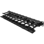 Vertiv Horizontal Cable Manager with finger slots| 1U| (VRA1002) - Black - 1 Pack - 1U Rack Height - 19in Panel Width - Metal