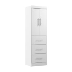 Bestar Nebula 25inW Wardrobe With 3 Drawers, White