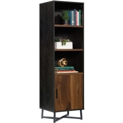 Sauder Canton Lane 60inH Bookcase With Door, Brew Oak/Grand Walnut