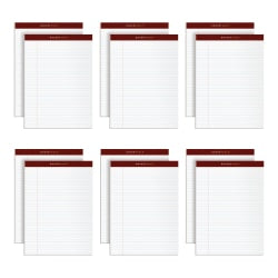 TOPS Docket Gold Premium Writing Pads, 8 1/2in x 11 3/4in, Legal Ruled, 50 Sheets, White, Pack Of 12 Pads