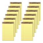 TOPS Second Nature 30% Recycled Writing Pads, 5in x 8in, Legal Ruled, 50 Sheets, Canary, Pack Of 12 Pads