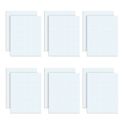 TOPS Quadrille Pad, 8 1/2in x 11in, Quad Ruled, White, 50 Sheets Per Pad, Pack Of 12 Pads